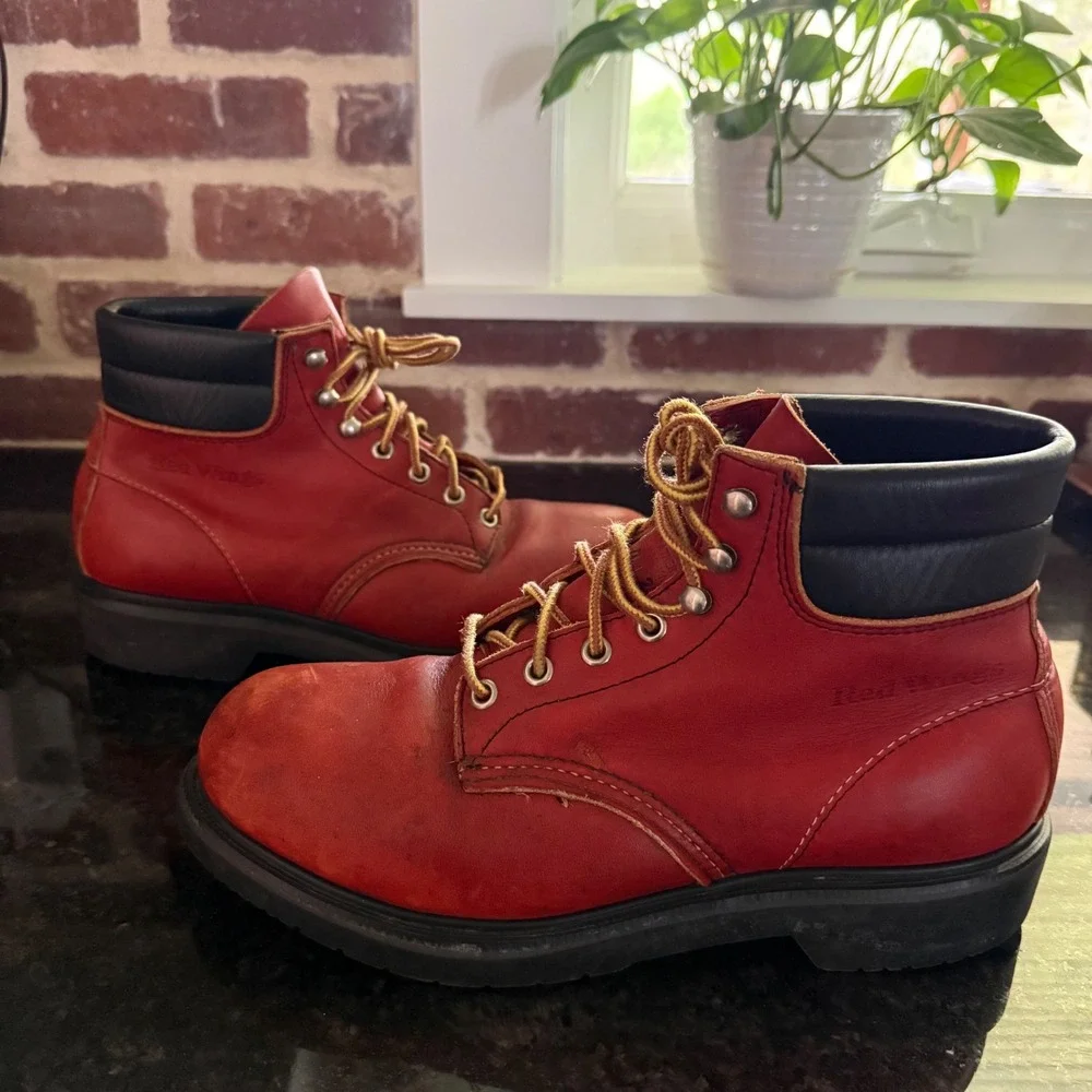 Red Wing 22051 Safety Toe Work Boots Men's 8D‎ Made USA ANSI Z41 PT91